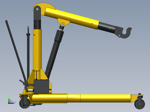12吨移动式液压起重机3D数模图纸_Solidworks设计左视缩略图
