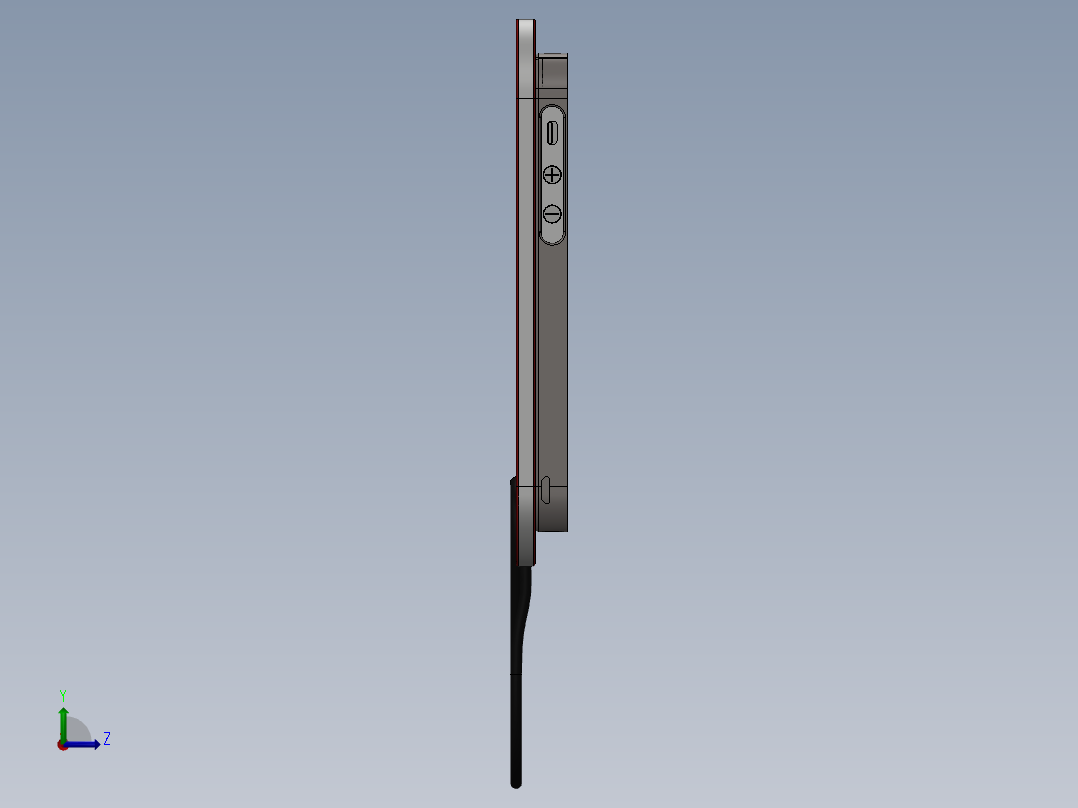 grab cad iphone太阳能充电器外壳1左视图