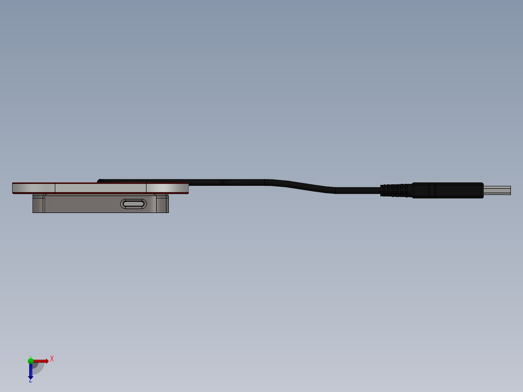 grab cad iphone太阳能充电器外壳1俯视图