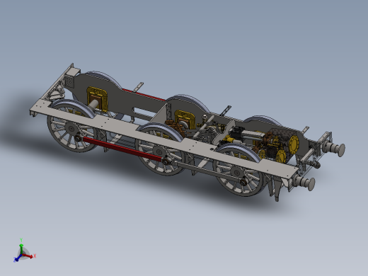 火车机车列车model-steam-locomotive-ger-y14-模型格式为 x_t stp sw