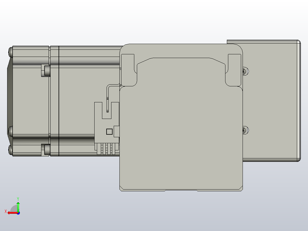 皮带直线轴半封闭可选导轨TPA-HNB-65S-90-L1150-ML-C-P10-N3后视图