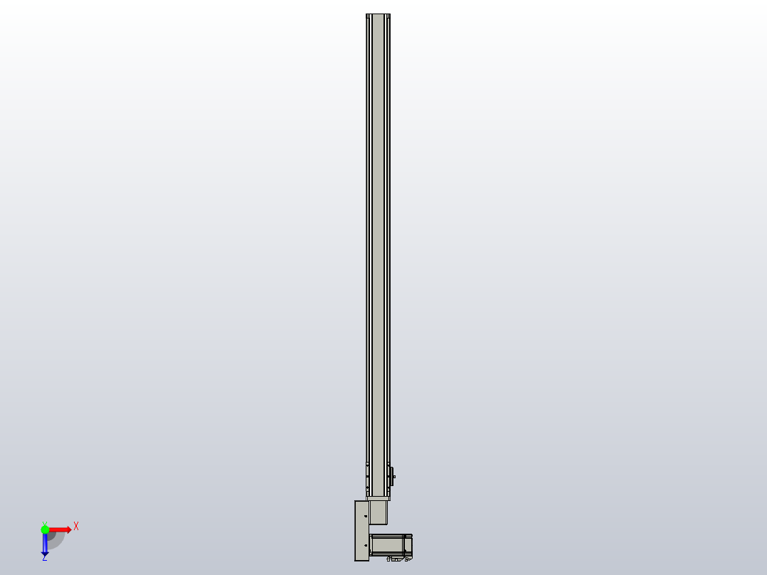 皮带直线轴半封闭可选导轨TPA-HNB-65S-90-L1150-ML-C-P10-N3俯视图