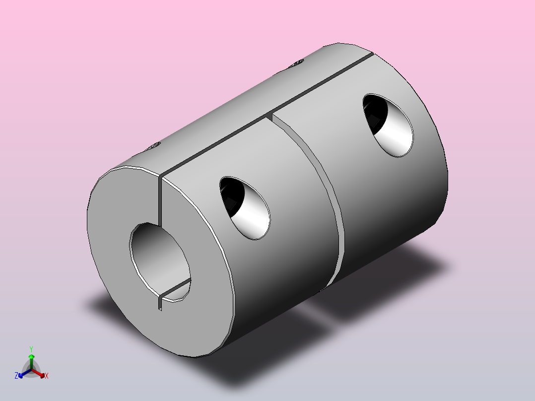 LK13系列 夹紧螺丝固定微型刚性联轴器[SLK13-C25L]正等轴测图