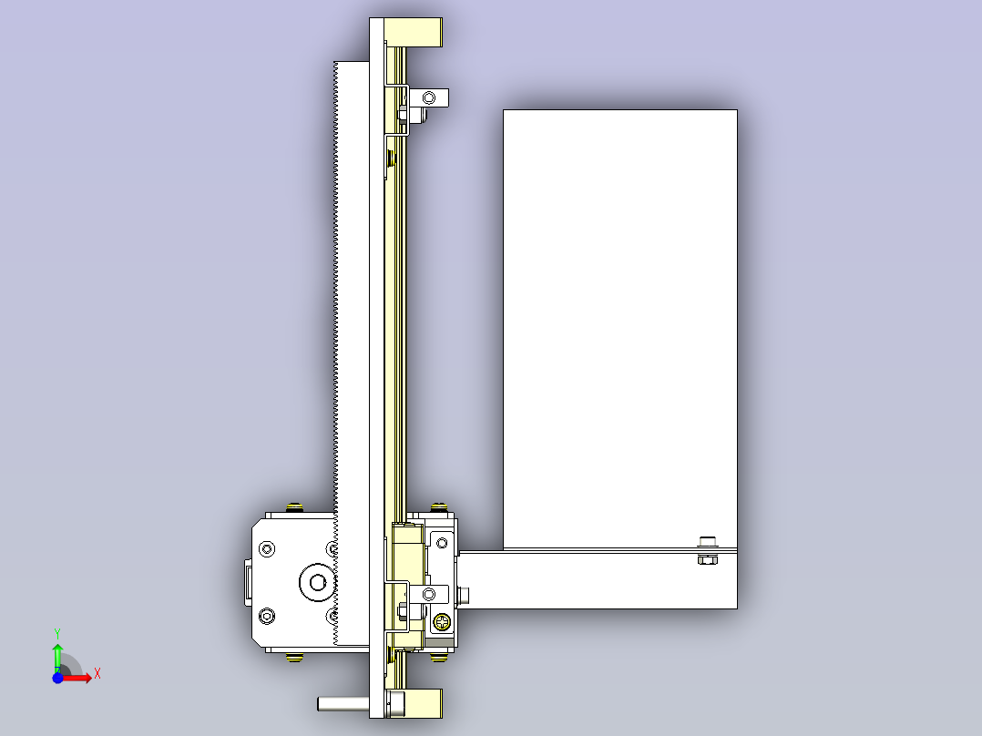 一种齿条&amp;齿轮搬运装置3D图纸前视图
