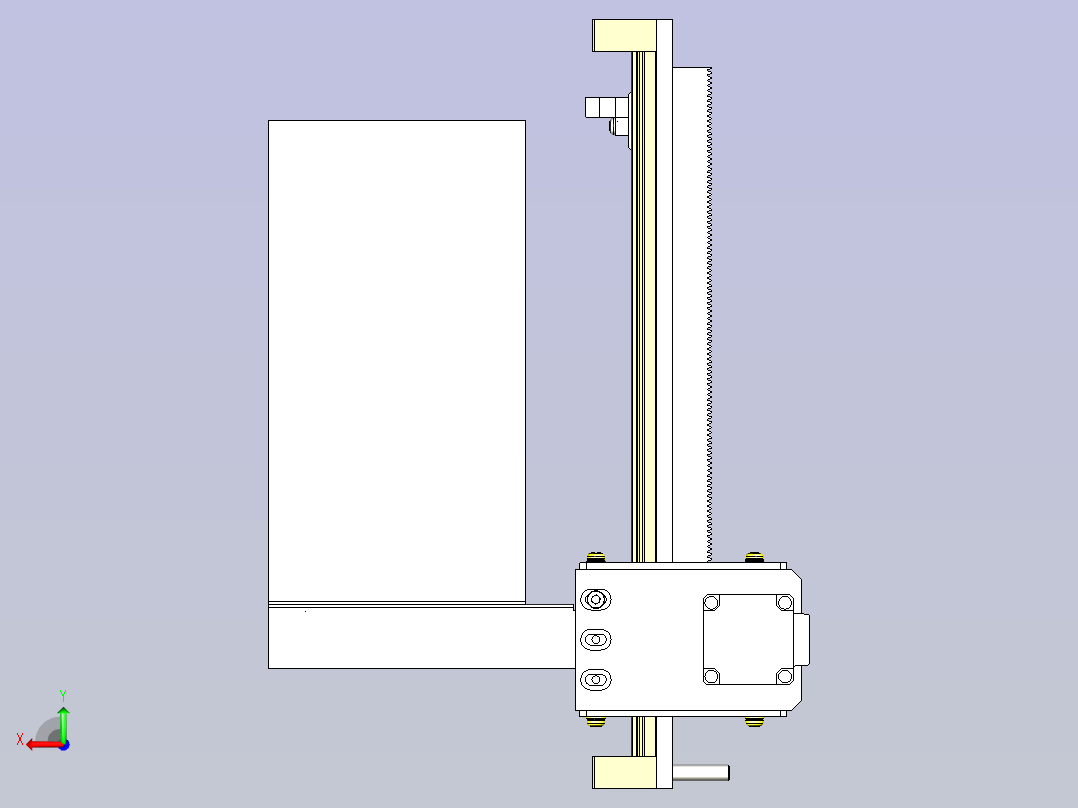 一种齿条&amp;齿轮搬运装置3D图纸后视图