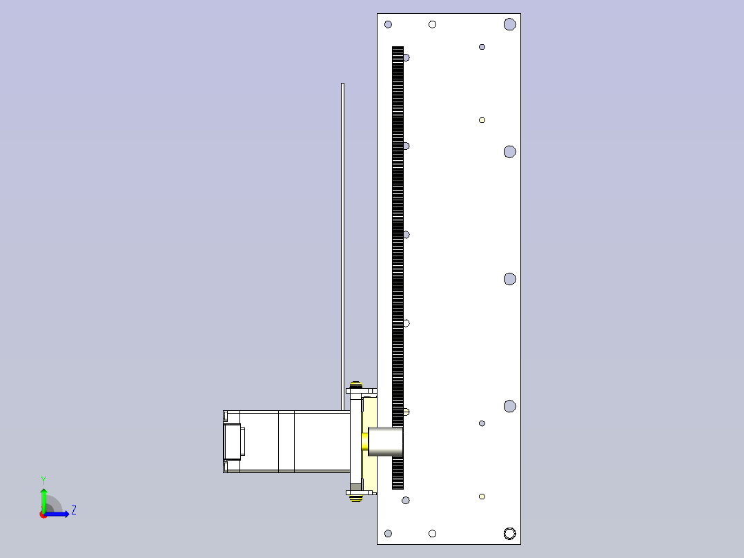 一种齿条&amp;齿轮搬运装置3D图纸左视图