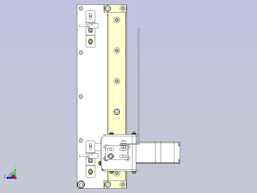 一种齿条&amp;齿轮搬运装置3D图纸右视图
