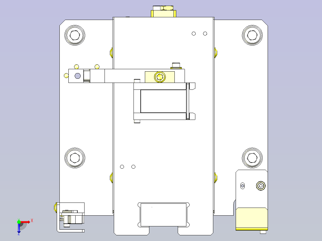 一款半自动板排出机3D模型俯视图