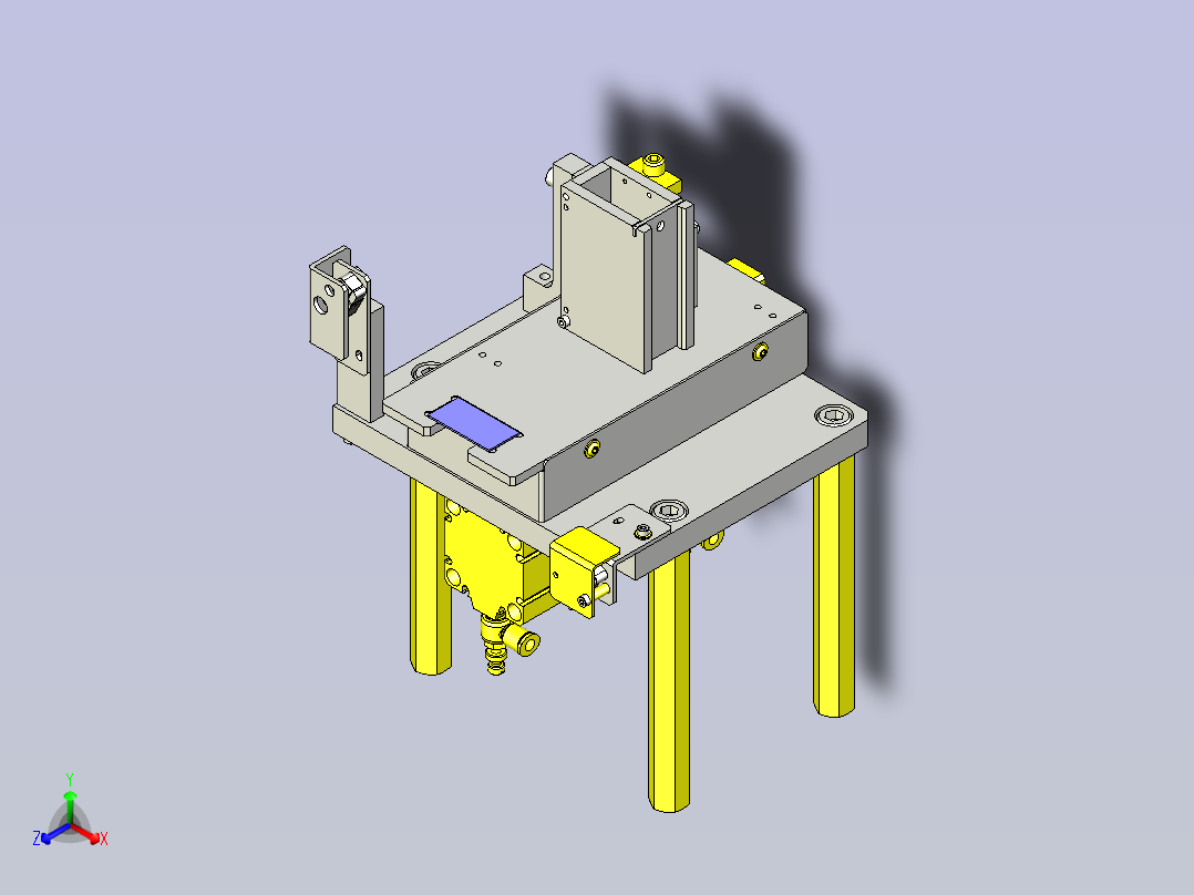 一款半自动板排出机3D模型正等轴测图