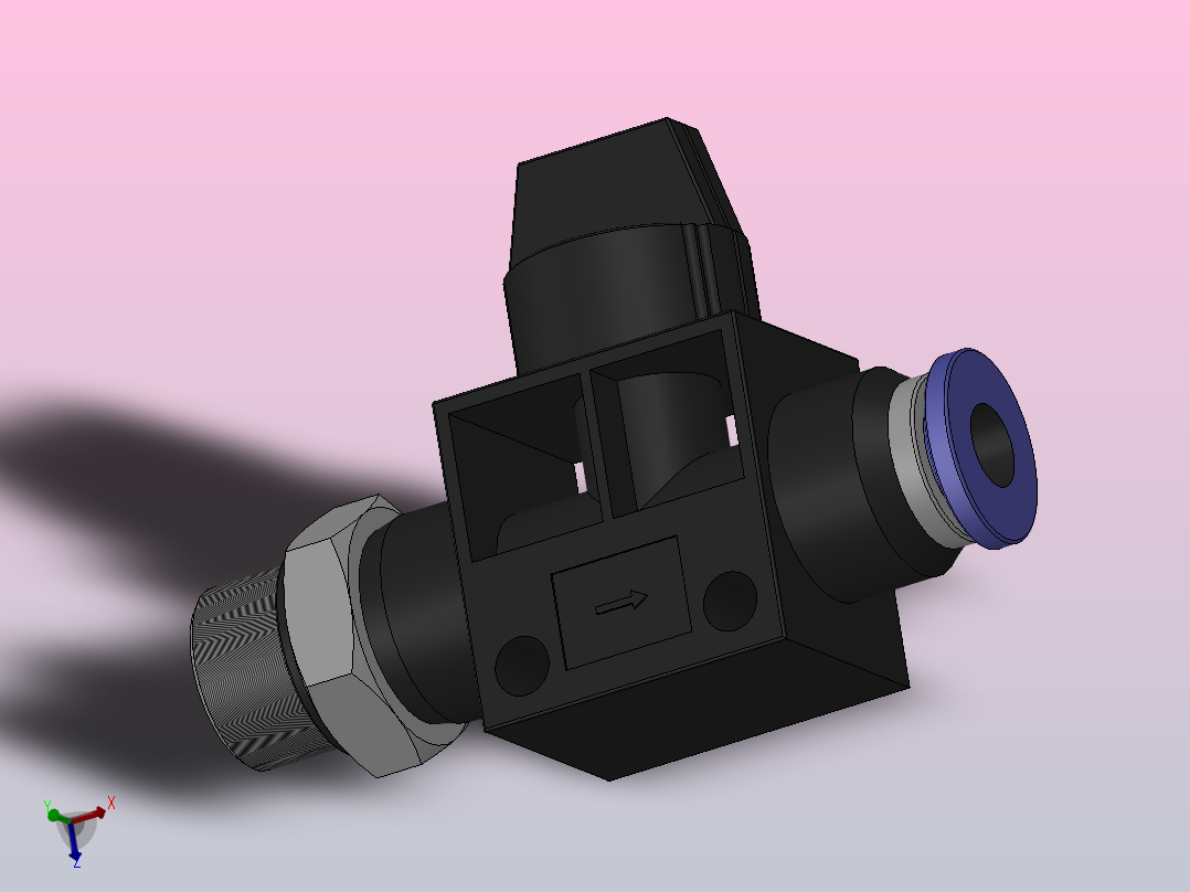 HVSF-G 由螺纹端流向插管端型-G螺纹[HVSF G02-06(B)]右视图