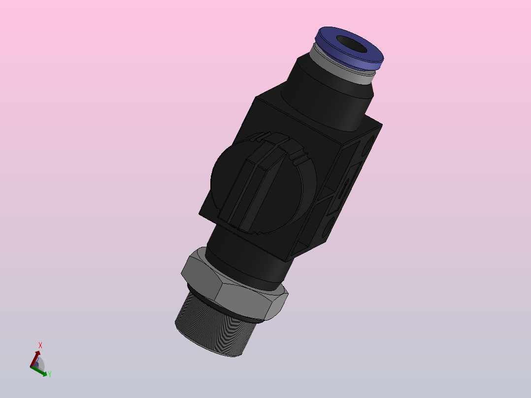 HVSF-G 由螺纹端流向插管端型-G螺纹[HVSF G02-06(B)]俯视图