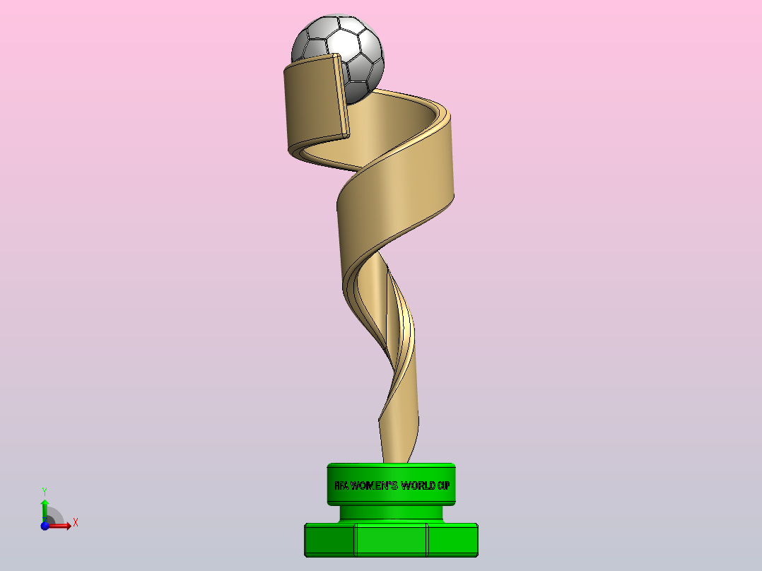 FIFA女足世界杯奖杯前视图