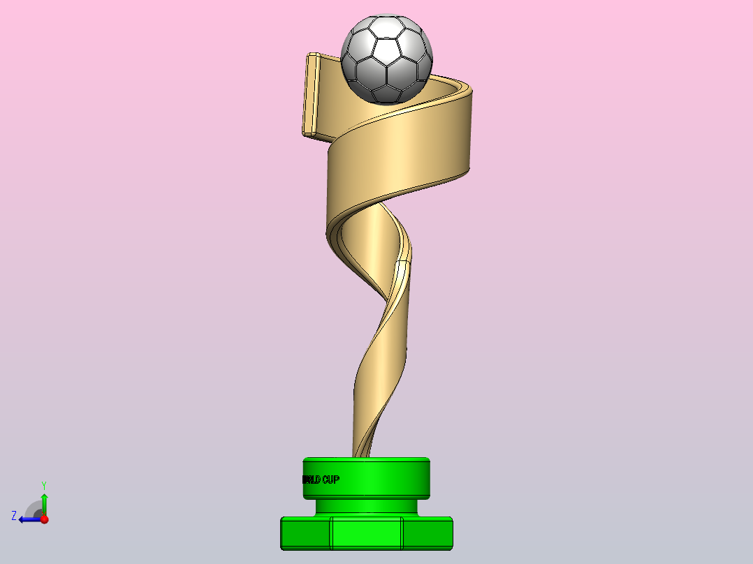 FIFA女足世界杯奖杯右视图