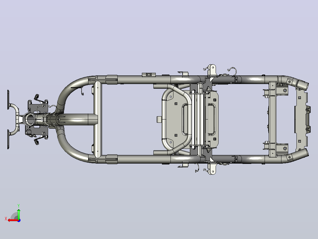 高细节电动滑板车底盘3D型号13后视图