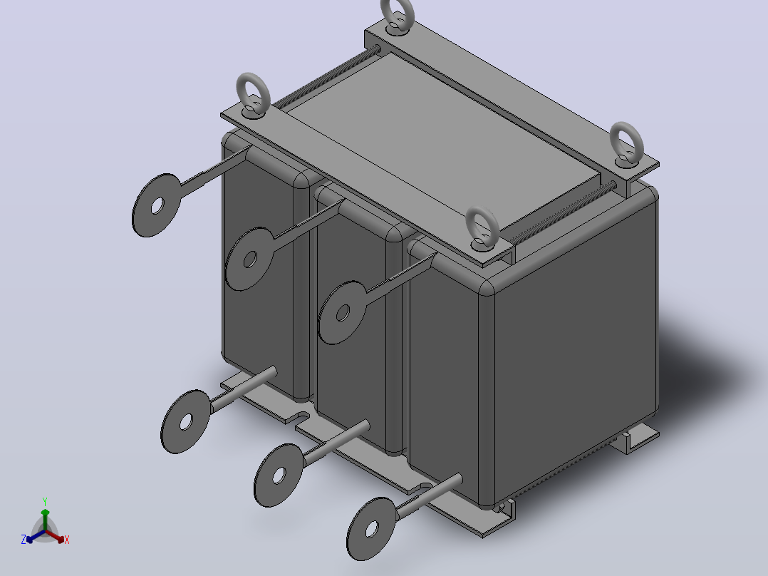 AC电抗器UZBA-B型400V级[400V级-7.5kW]主视图