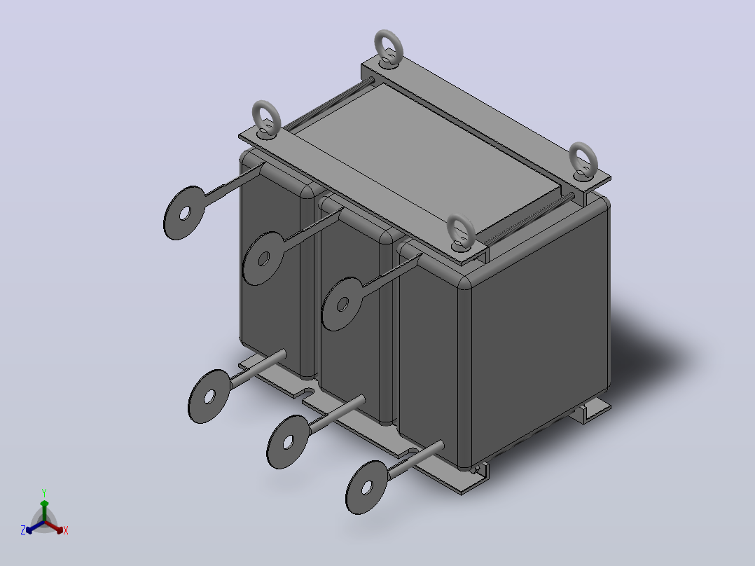 AC电抗器UZBA-B型400V级[400V级-7.5kW]正等轴测图
