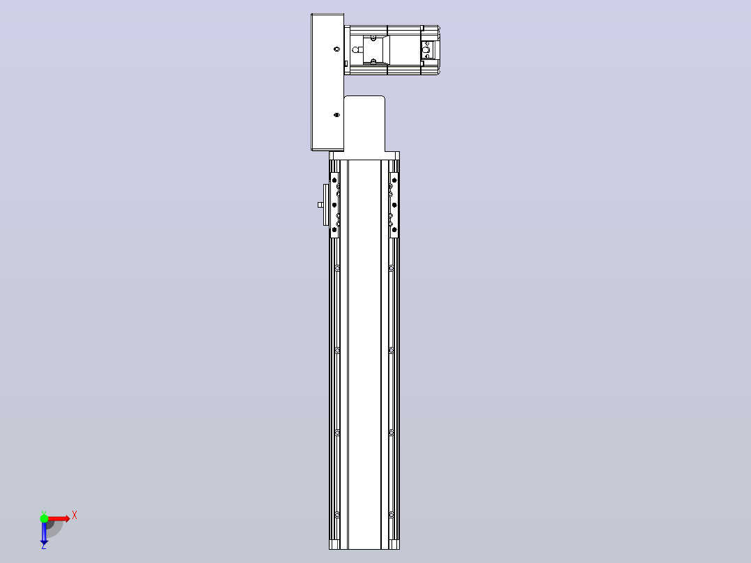 皮带直线轴半封闭可选导轨TPA-HNB-85D-90-L300-MR-C-P20-N3俯视图