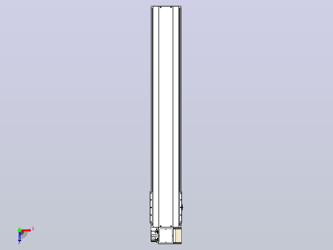皮带直线轴半封闭可选导轨TPA-HNB-220D-176-L1200-RP-Y-P1K-N3俯视图