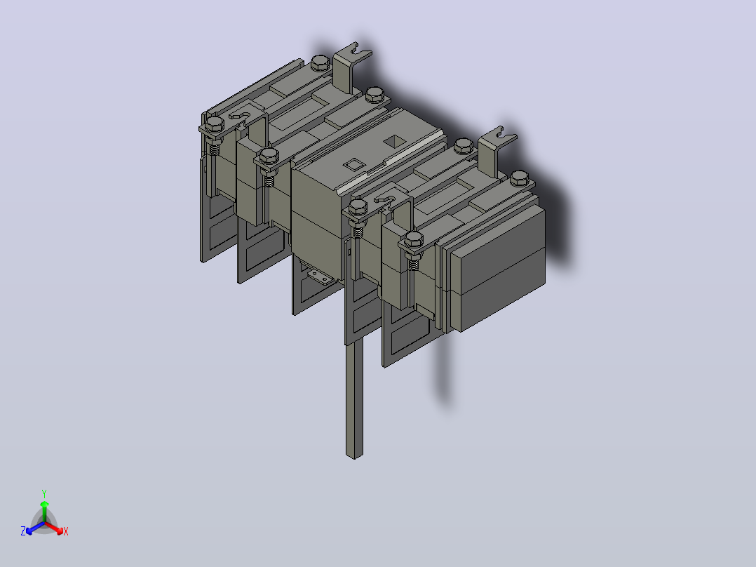 HH15-160_4QSA 4P隔离开关熔断器组三维模型202103正等轴测图