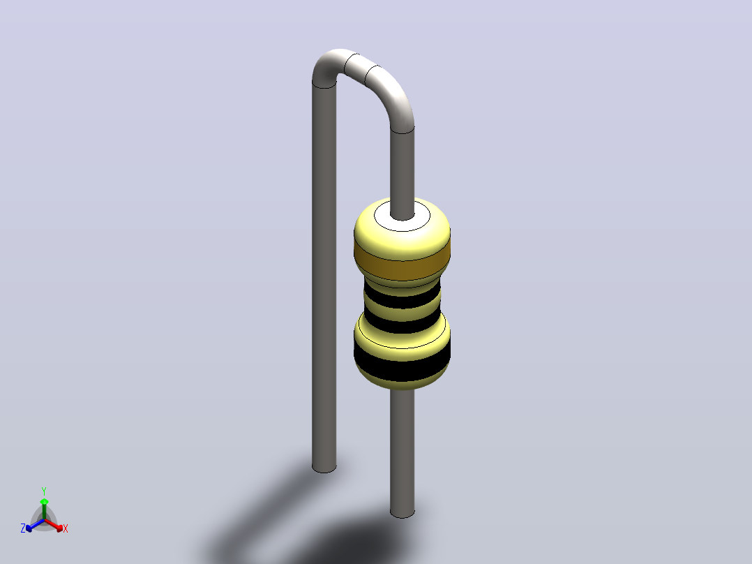 电阻器组RES_AV_.W_ Ohm %正等轴测图