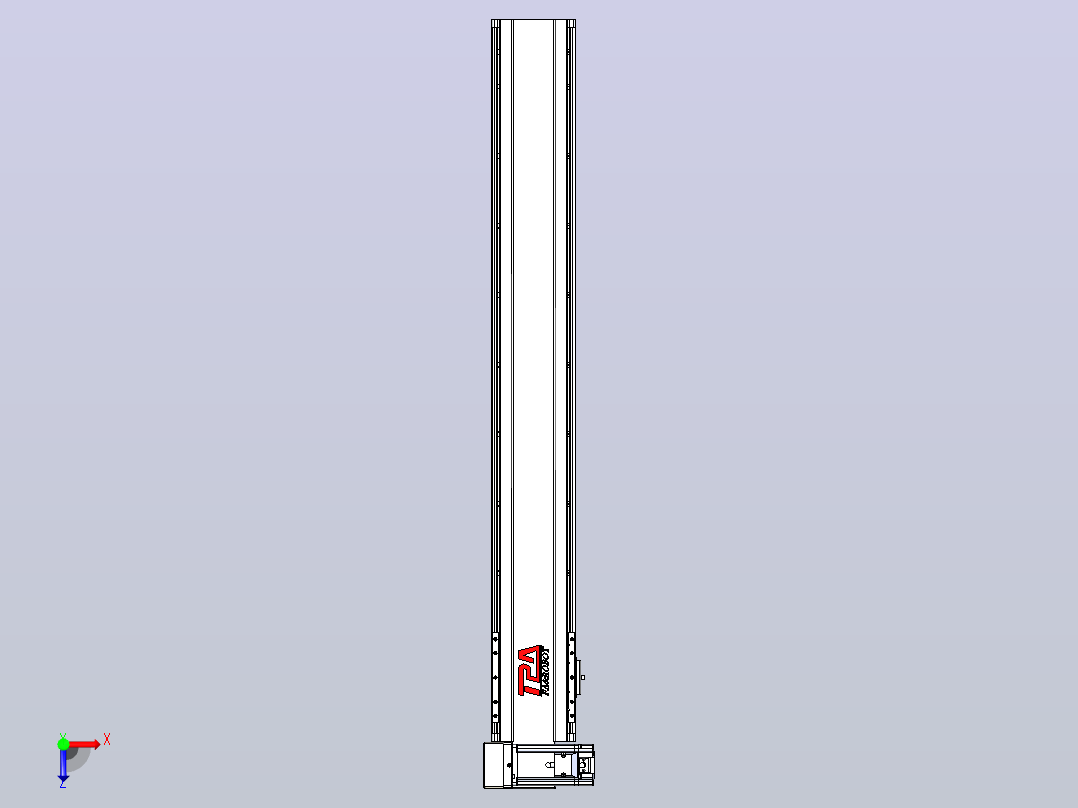 皮带直线轴半封闭可选导轨TPA-HNB-120D-110-L800-LU-C-P40-N3俯视图