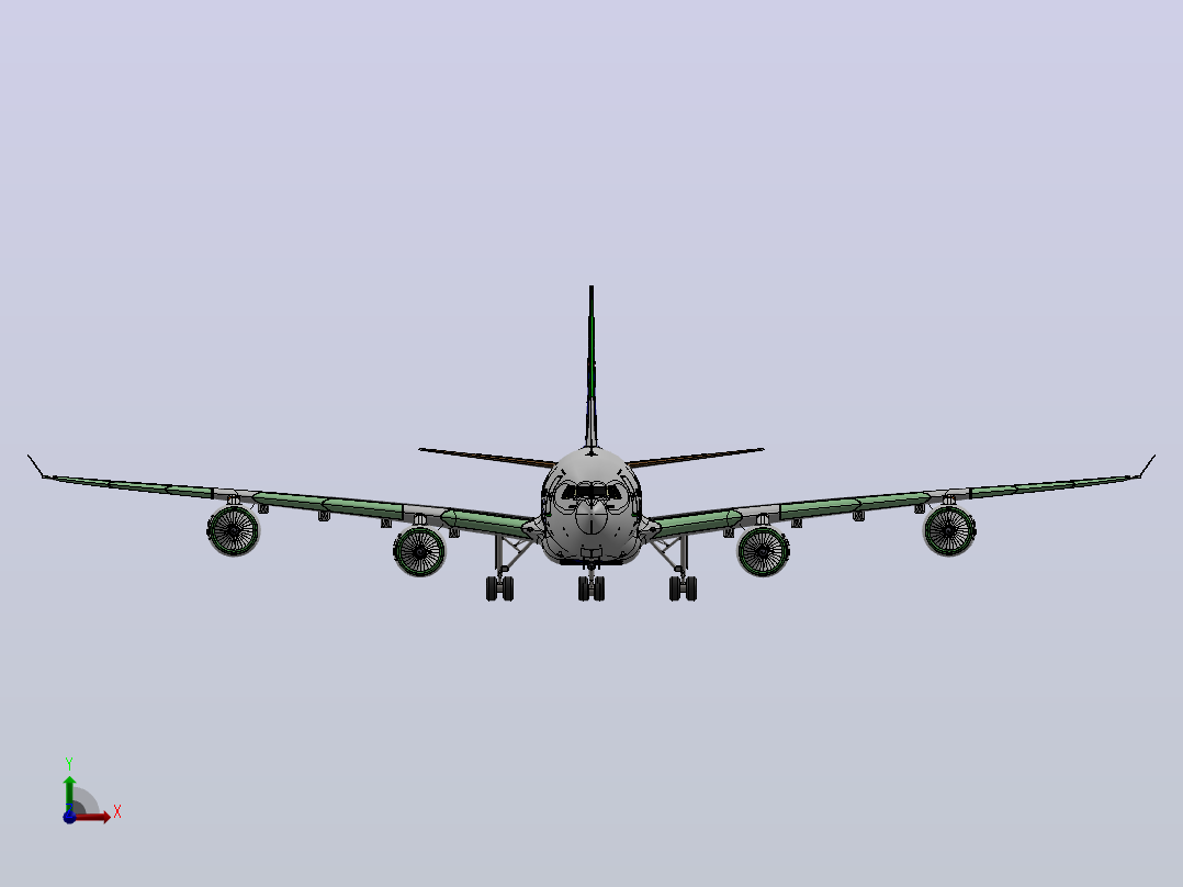 空中客车A 340前视图