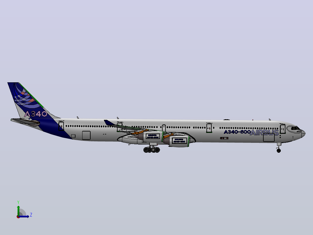 空中客车A 340左视图