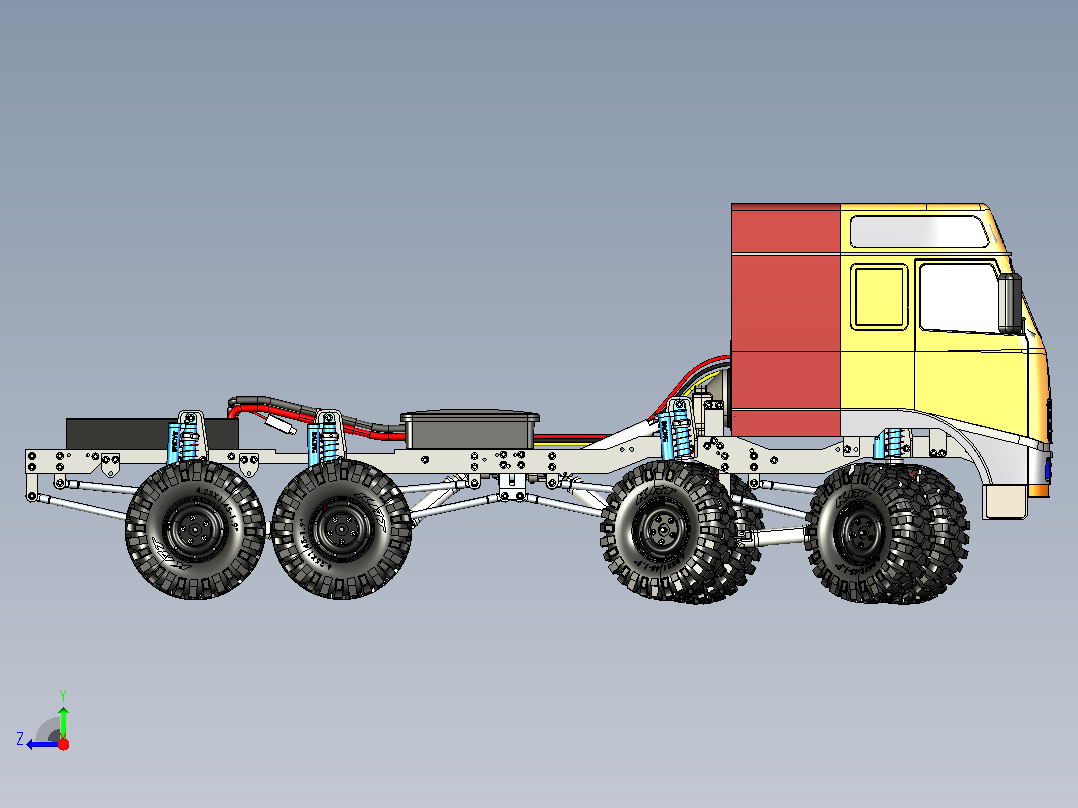 8x8遥控卡车右视图