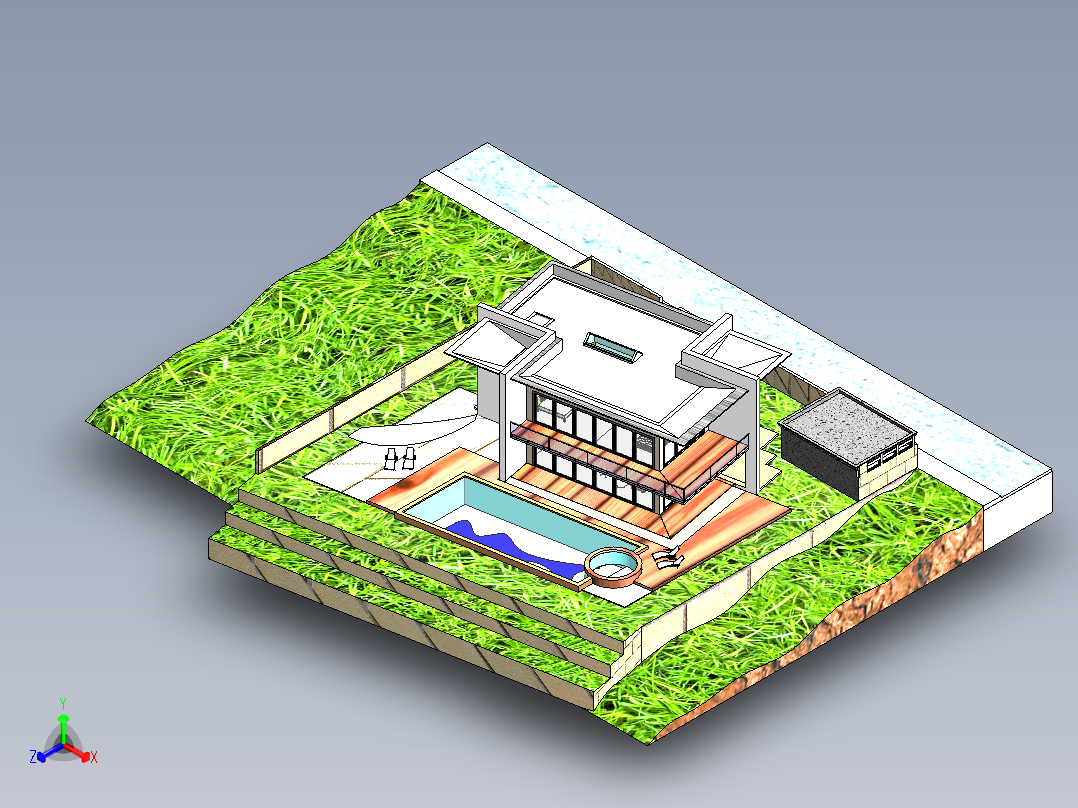 solidworks 约翰内斯堡的房子正等轴测图