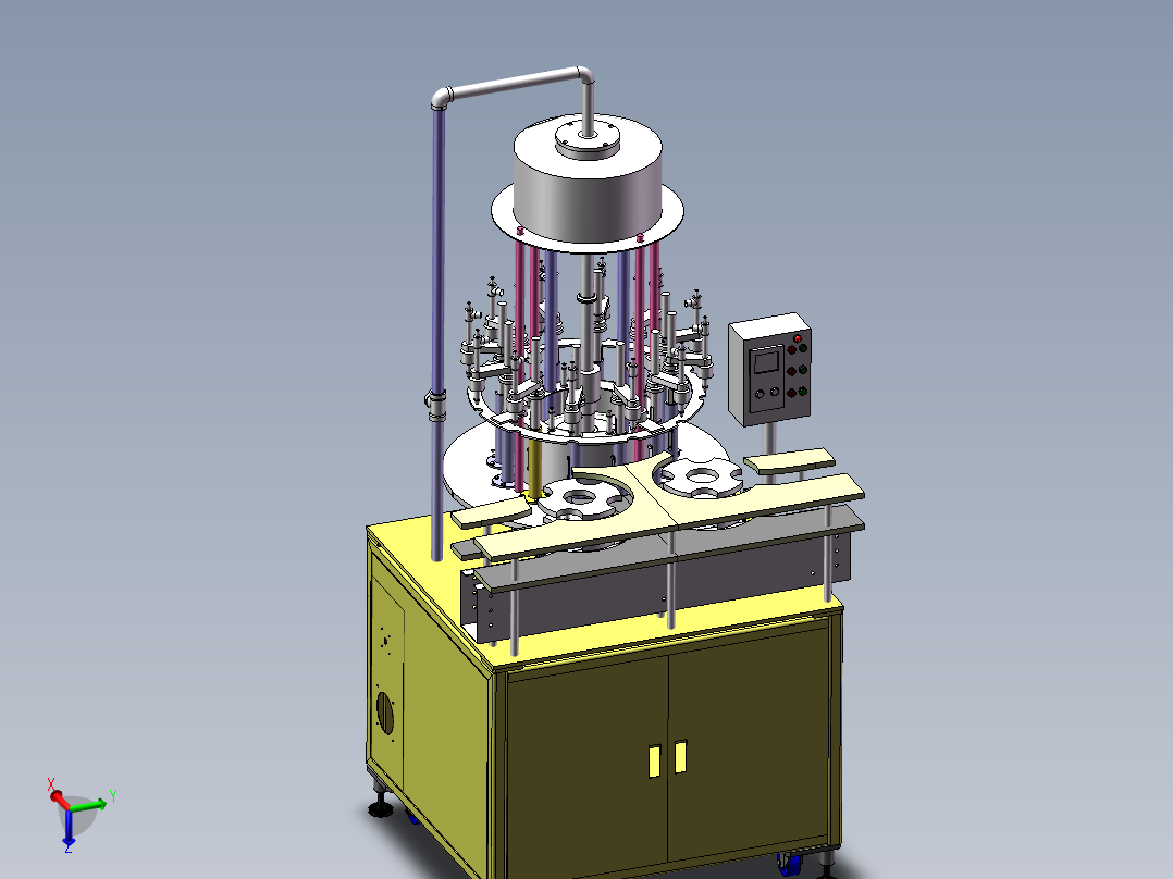 转盘式饮料灌装机3D图纸 E104