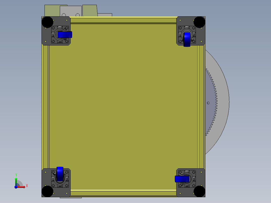 转盘式饮料灌装机3D图纸 E104前视图