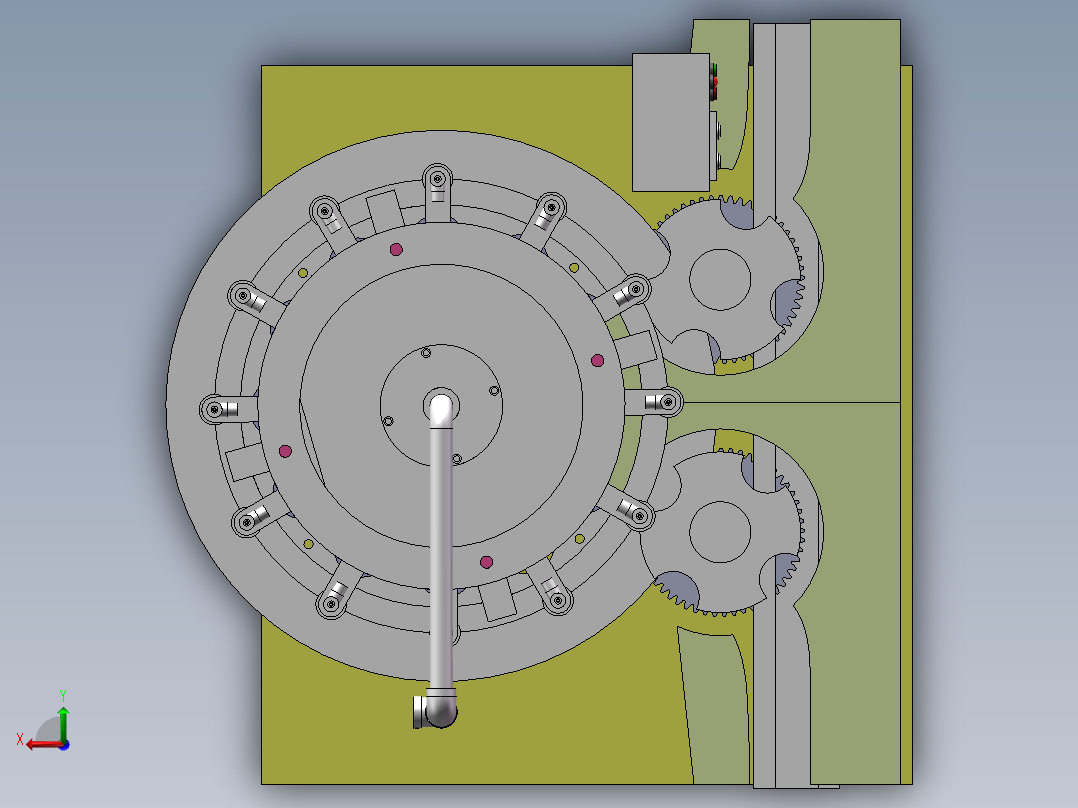 转盘式饮料灌装机3D图纸 E104后视图