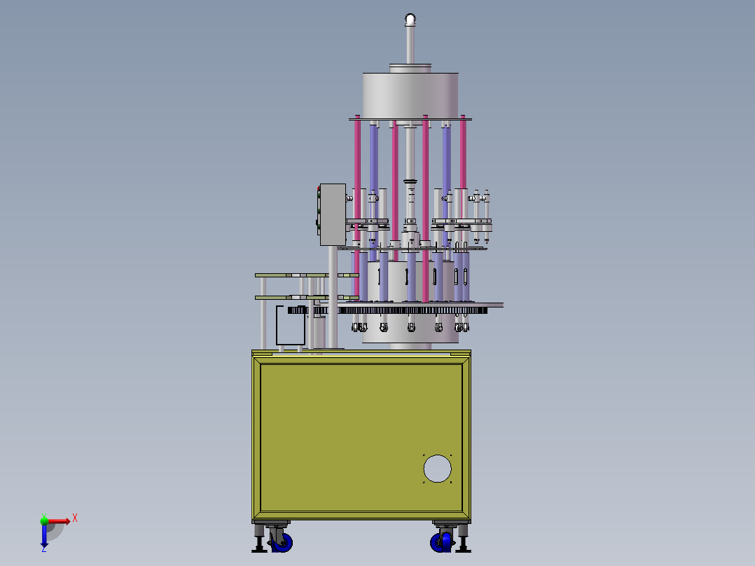 转盘式饮料灌装机3D图纸 E104俯视图