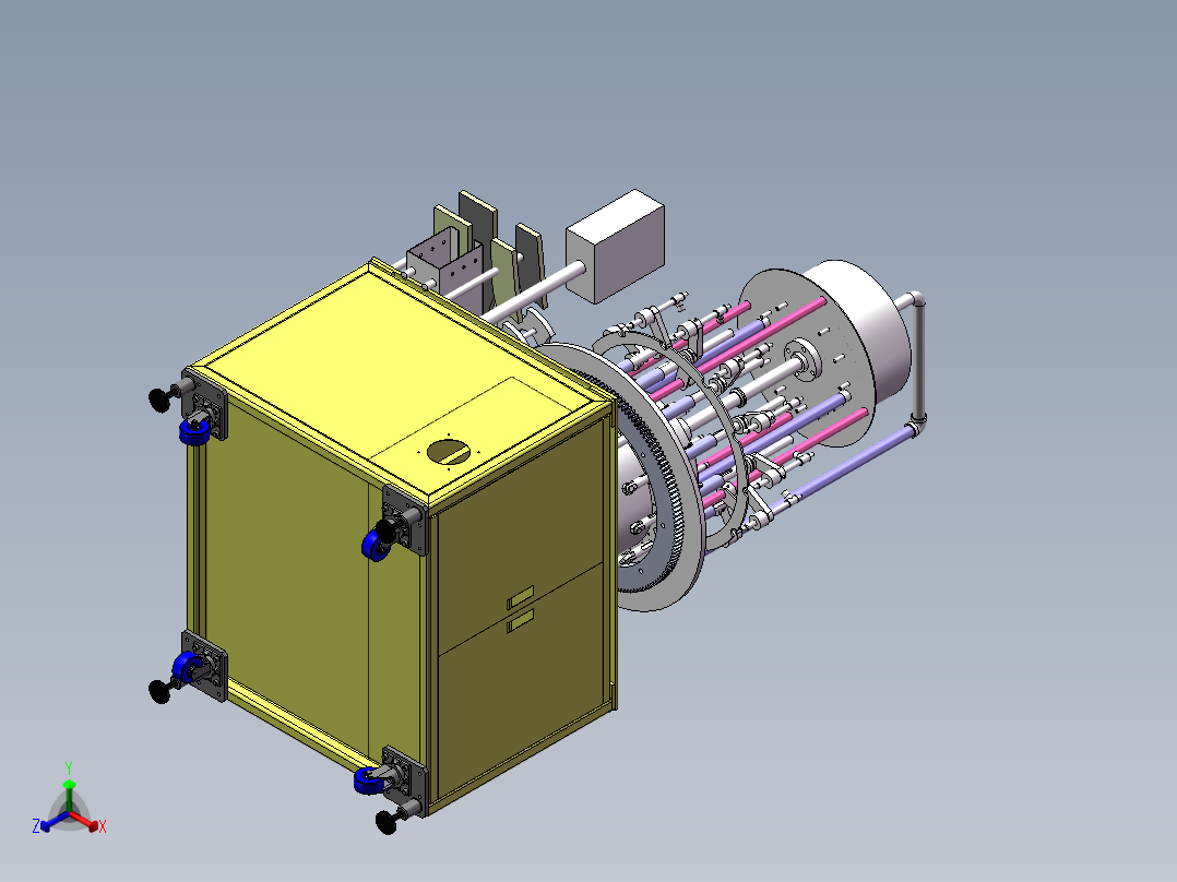转盘式饮料灌装机3D图纸 E104正等轴测图