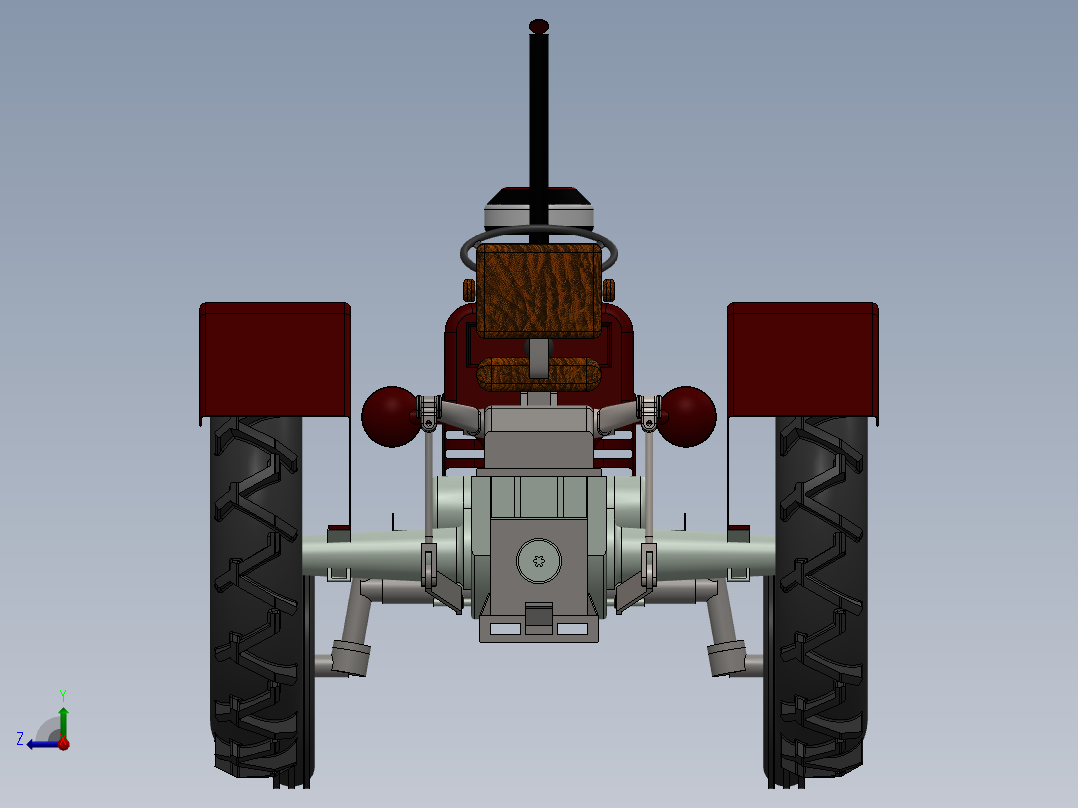 美国约翰迪尔拖拉机3D图纸右视图