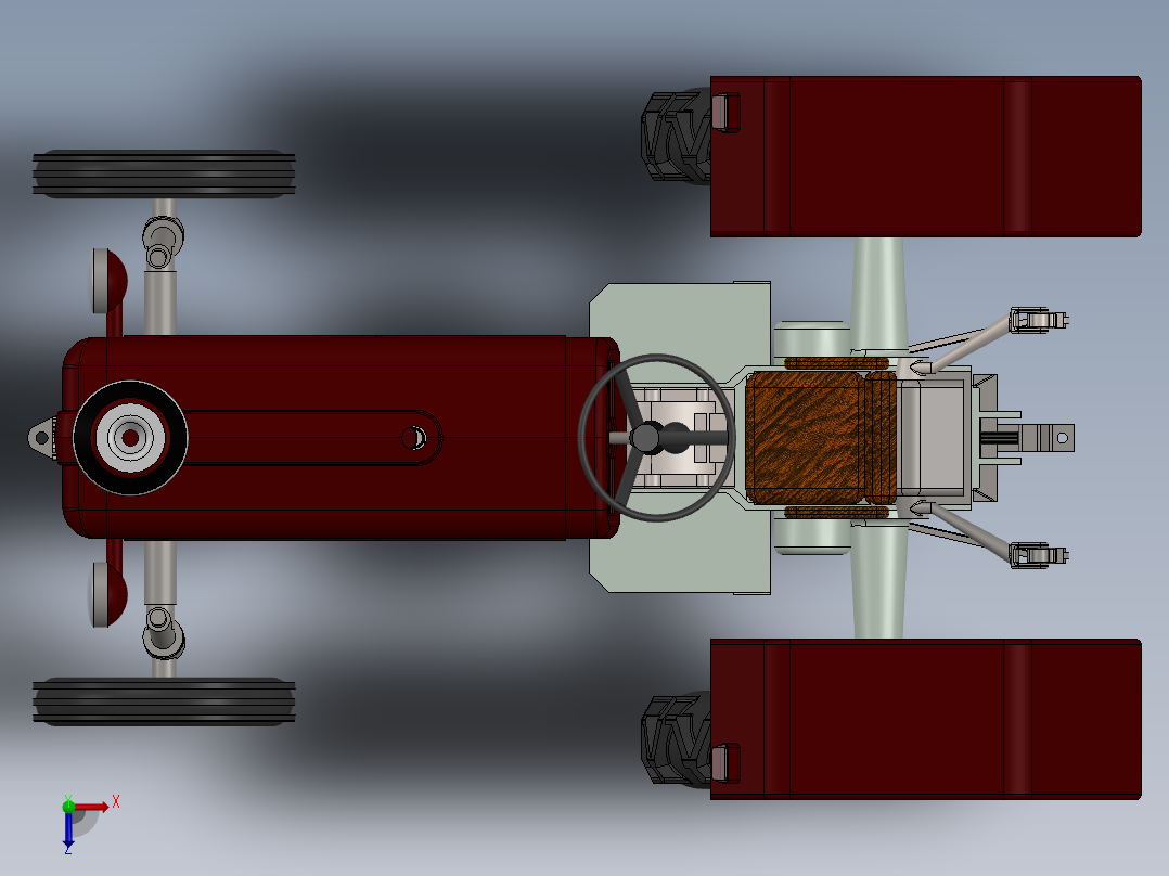 美国约翰迪尔拖拉机3D图纸俯视图
