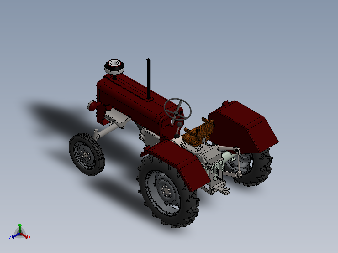 美国约翰迪尔拖拉机3D图纸正等轴测图