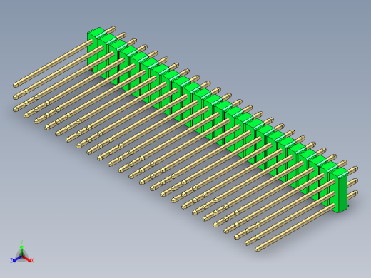 彩色公头100mil（2.54mm）系列-DS1021_green_3x24p_100mil_Type19_rev1.0