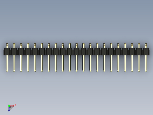 彩色公排针 100mil 2.54mm 系列-DS1022_black_21p_100mil_Type_SMT_R1_rev1.0俯视缩略图