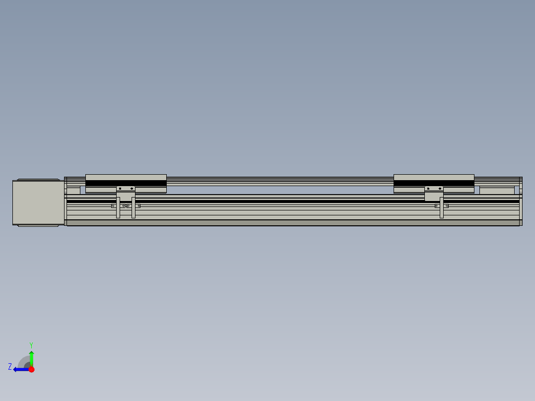 直线模组LHB17-L40-S550-R(B)设计图纸右视图