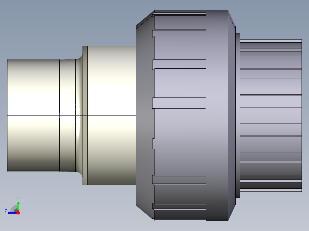 18BIRXV 适配器会在PVC-U 不锈钢溶剂焊接插座D和BSP螺纹a316l不锈钢公端与EPDM或FPM材质的O形环钢右视图