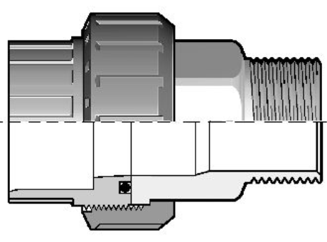 18BIRXV 适配器会在PVC-U 不锈钢溶剂焊接插座D和BSP螺纹a316l不锈钢公端与EPDM或FPM材质的O形环钢缩略图