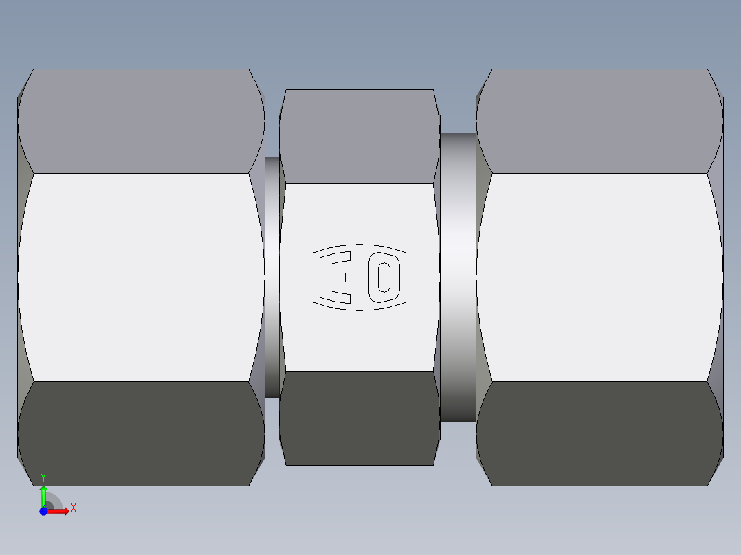 卡套式工业通用硬管接头EO_Distance_piece_adapter_DA16ZS71前视图