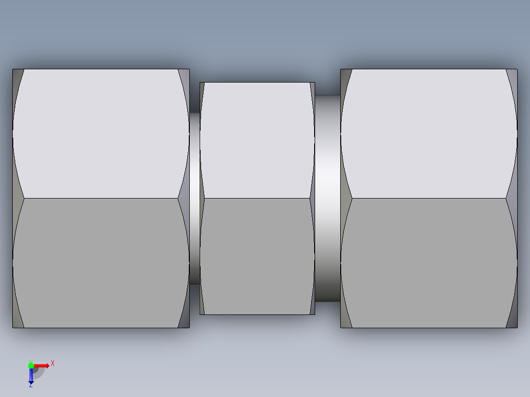 卡套式工业通用硬管接头EO_Distance_piece_adapter_DA16ZS71俯视图