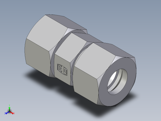 卡套式工业通用硬管接头EO_Distance_piece_adapter_DA16ZS71正等轴测缩略图