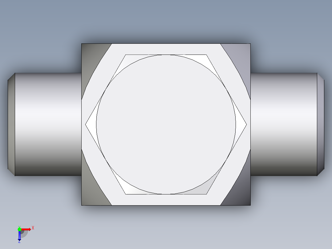 卡套式工业通用硬管接头EO_High_pressure_banjo_tee_TH08LRKDSOMDCF俯视图