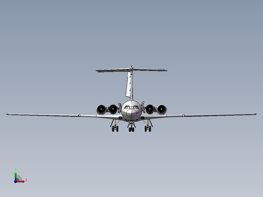 伊尔62喷气式客机模型前视图