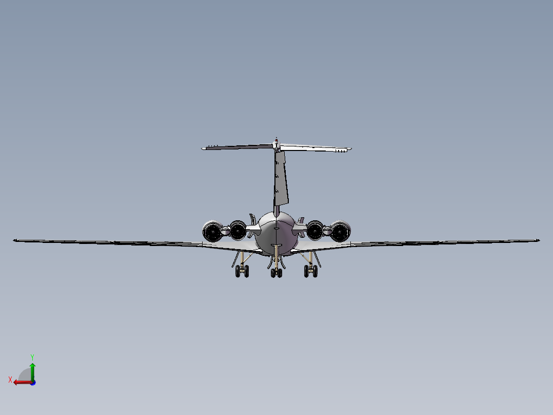 伊尔62喷气式客机模型后视图