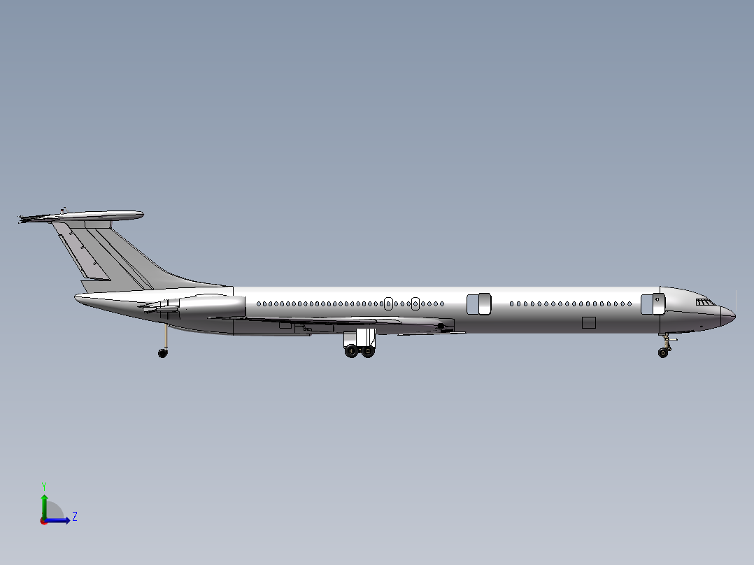 伊尔62喷气式客机模型左视图