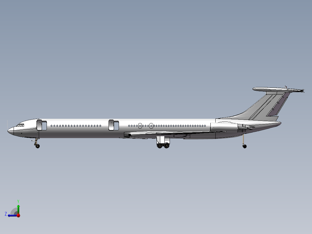 伊尔62喷气式客机模型右视图